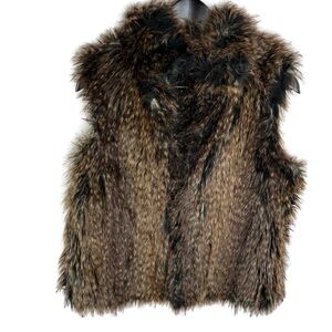 Parkhurst Outdoor Edition Faux Fur Vest - Brown and Black Medium in size